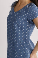 Siril jeansblå polkadot linkjole