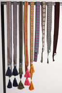 Belt ribbon orange, brown grey 3,5 cm