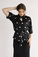 Bekka bluse sort og hvid