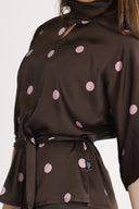 Bekka bluse i brun og rosa