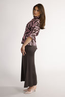 Bekka bluse i brun og rosa zebra