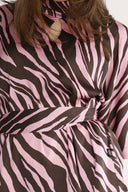 Bekka bluse i brun og rosa zebra