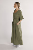Eira khaki boho chic kjole