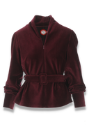 Celeste bordeauxfarvet babyfløjlsbluse
