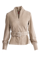 Celeste sort babyfløjlsbluse