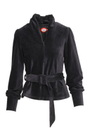 Celeste sort babyfløjlsbluse