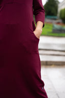 Kristine bordeauxrød midikjole