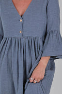 India jeansblue melange boho chic kjole