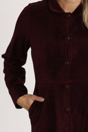 Joy bordeaux babyfløjlsfrakke/skjortekjole