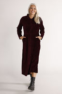 Joy bordeaux babyfløjlsfrakke/skjortekjole