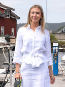 Linn hvit linskjorte