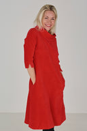 Sanna rød velourkjole