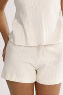 Tori cremefarvede shorts