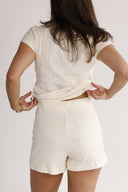 Tori cremefarvede shorts
