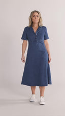 Beatrix blå denimkjole