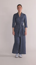 Sissi blå og hvid jumpsuit