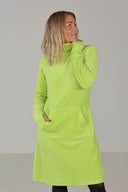 Lilli limegrønn sporty velurkjole